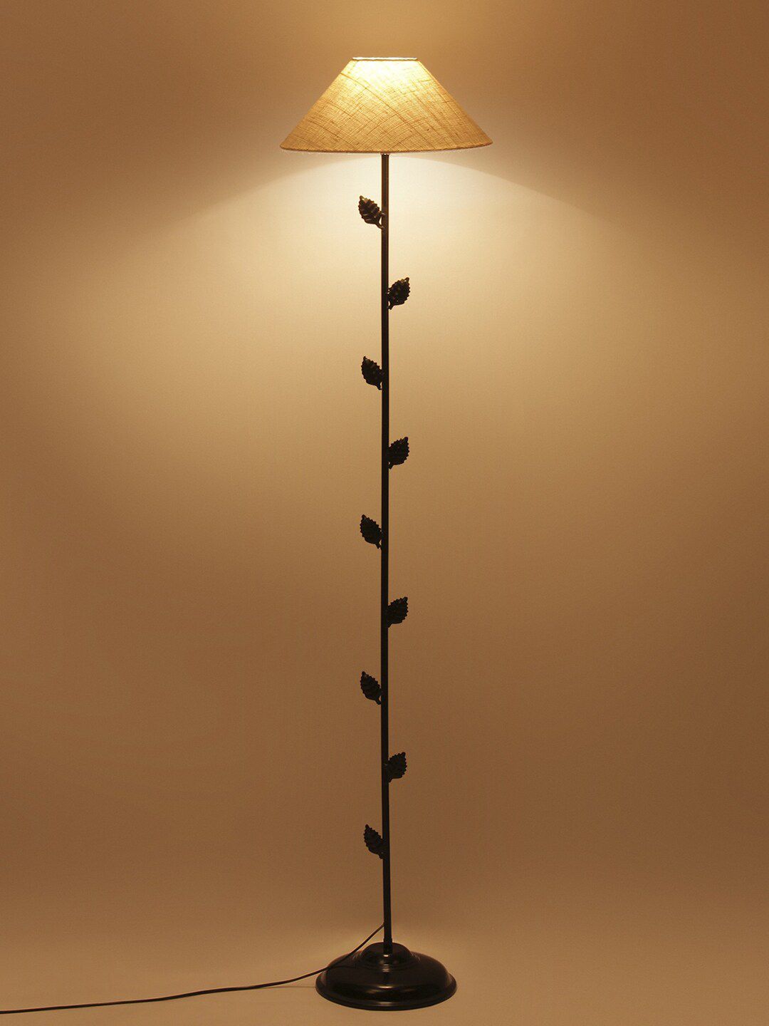 Devansh Off White Solid Traditional Floor Lamp with Shade Price in India