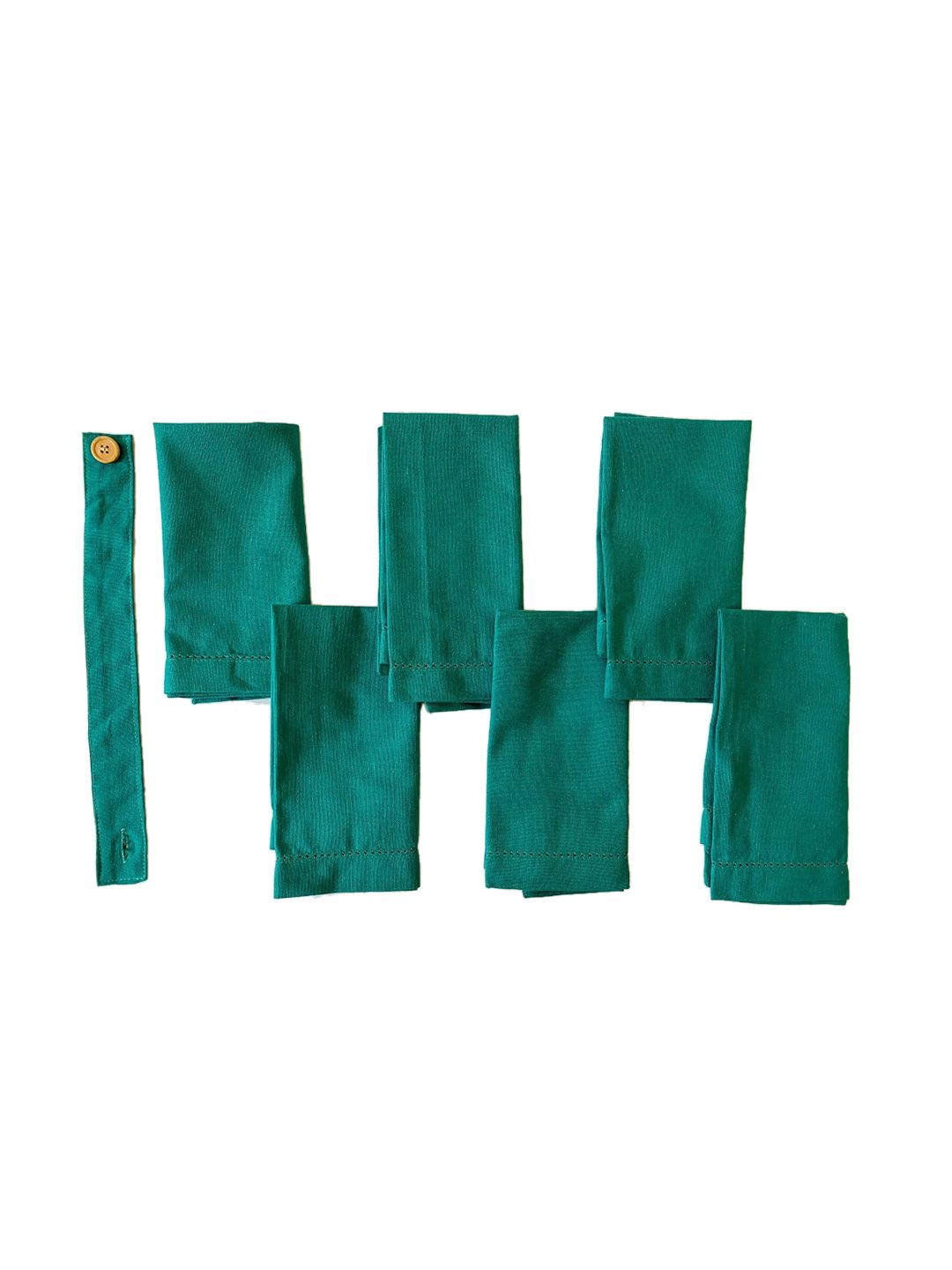 Lushomes Set Of 6 Green Solid Cotton Table Napkins Price in India