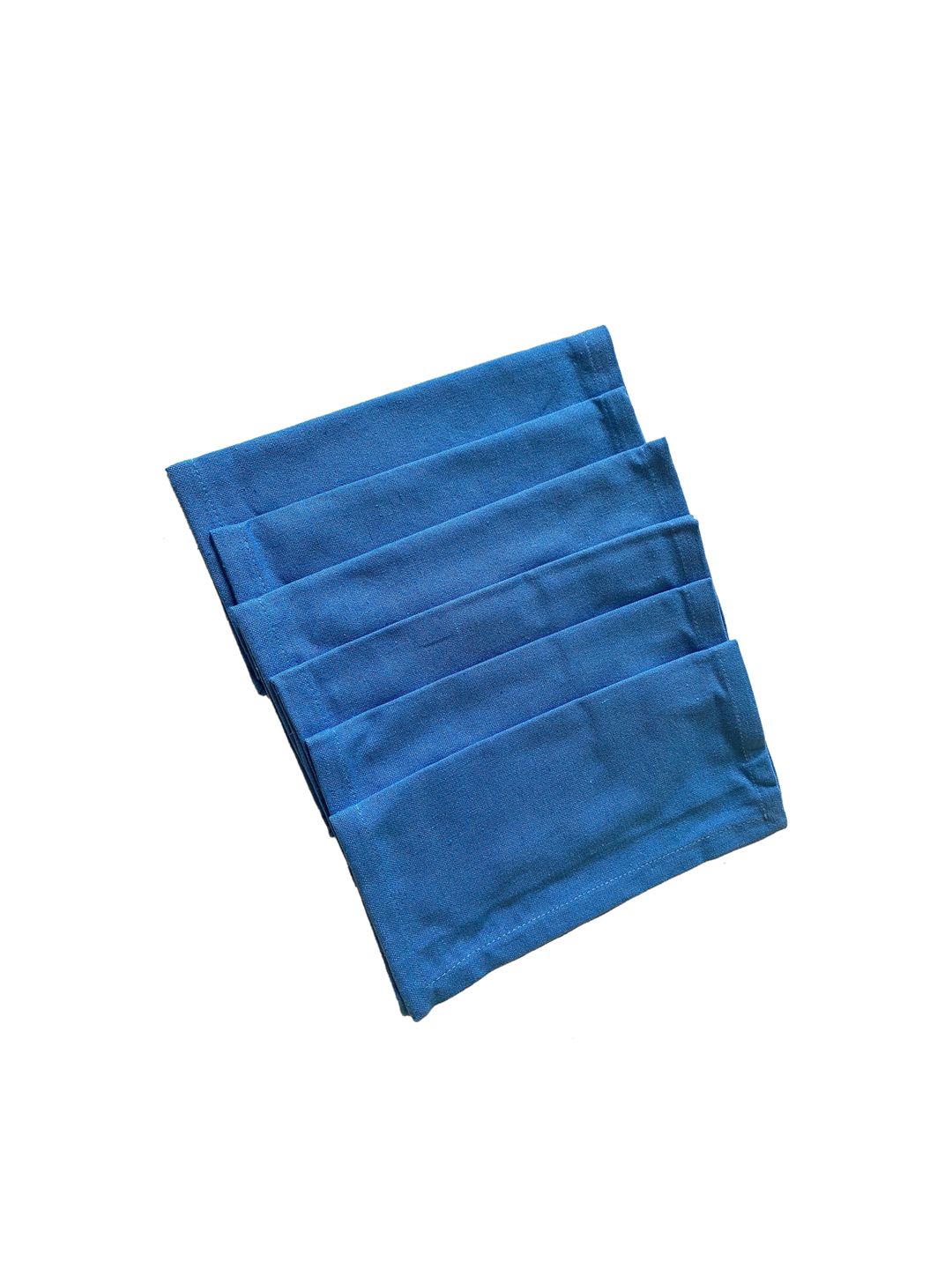 Lushomes Set of 6 Blue Solid Table Napkins Price in India