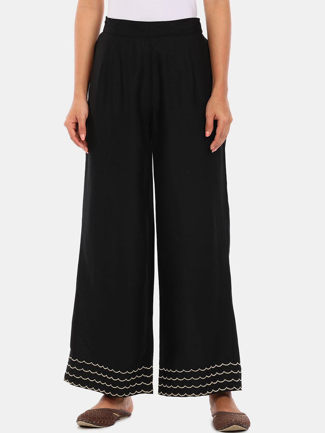 Karigari Women Black Palazzos Price in India