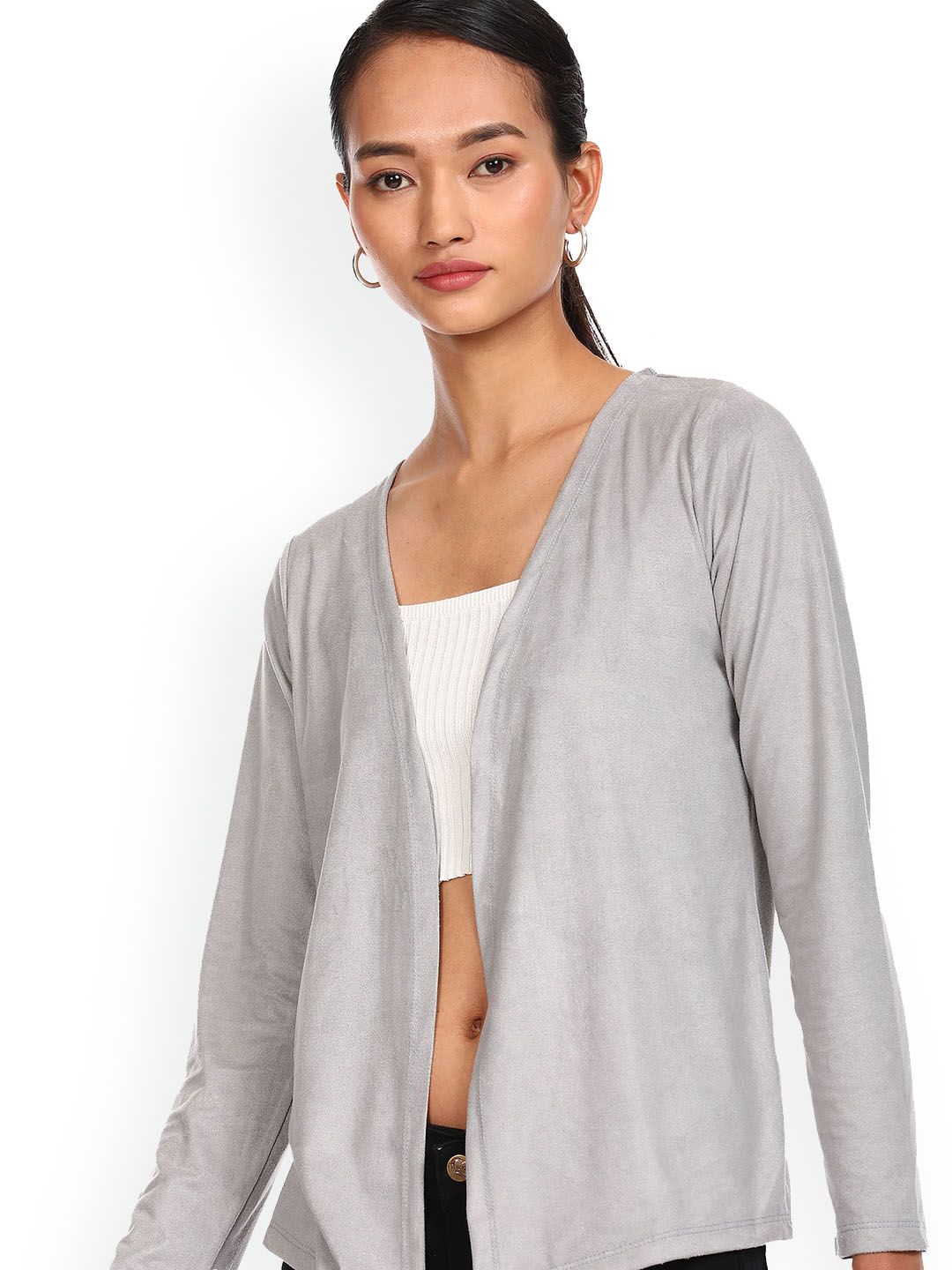 Sugr Women Grey Shrug Price in India