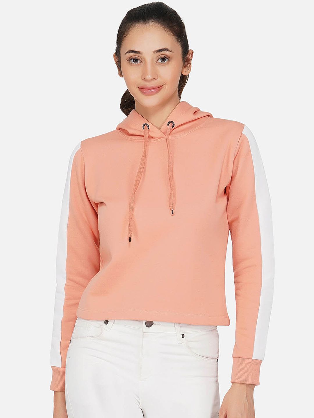 NEU LOOK FASHION Women Peach-Coloured Sweatshirt Price in India