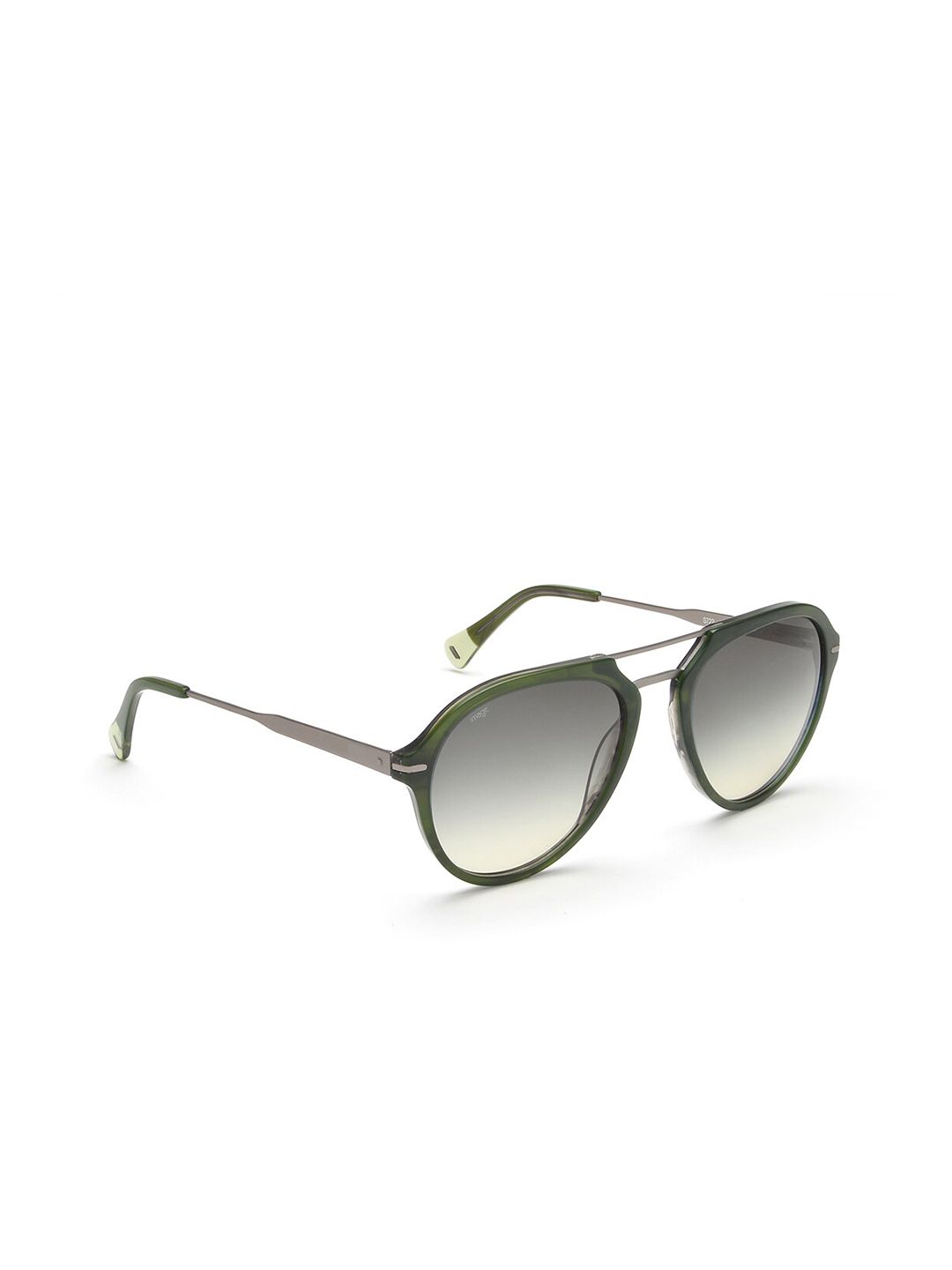 Image Unisex Grey Lens & Green Aviator Sunglasses IMS722C6SG Price in India