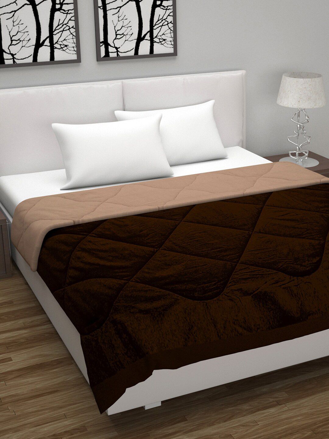 Divine Casa Brown Mild Winter 150 GSM Double Bed Comforter Price in India