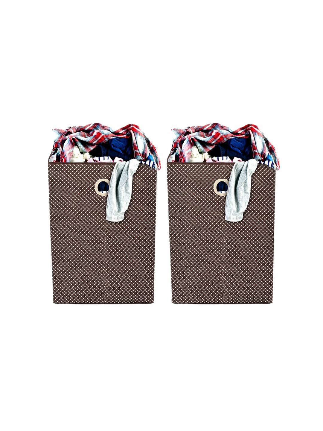 Kuber Industries Set Of 2 Foldable Large Laundry basket With Handles Price in India