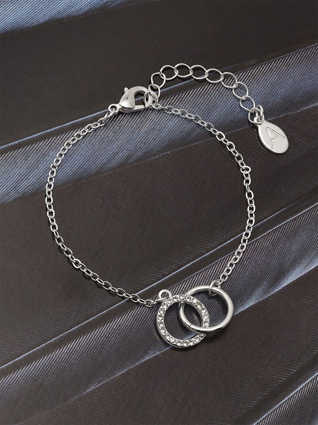 Accessorize London Women's Silver Pave Circle Bracelet Price in India