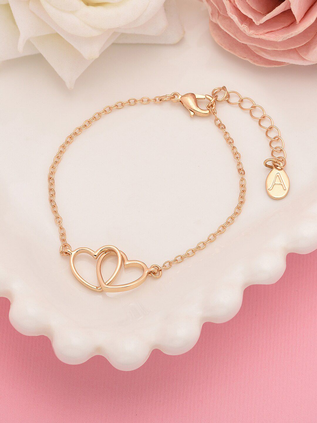 Accessorize London Women's Gold Linked Hearts Bracelet Price in India