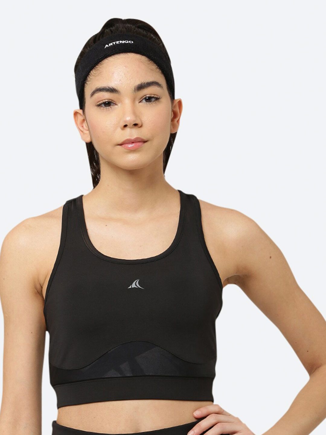 FITLEASURE Luxe Workout Black Sports Bra Price in India