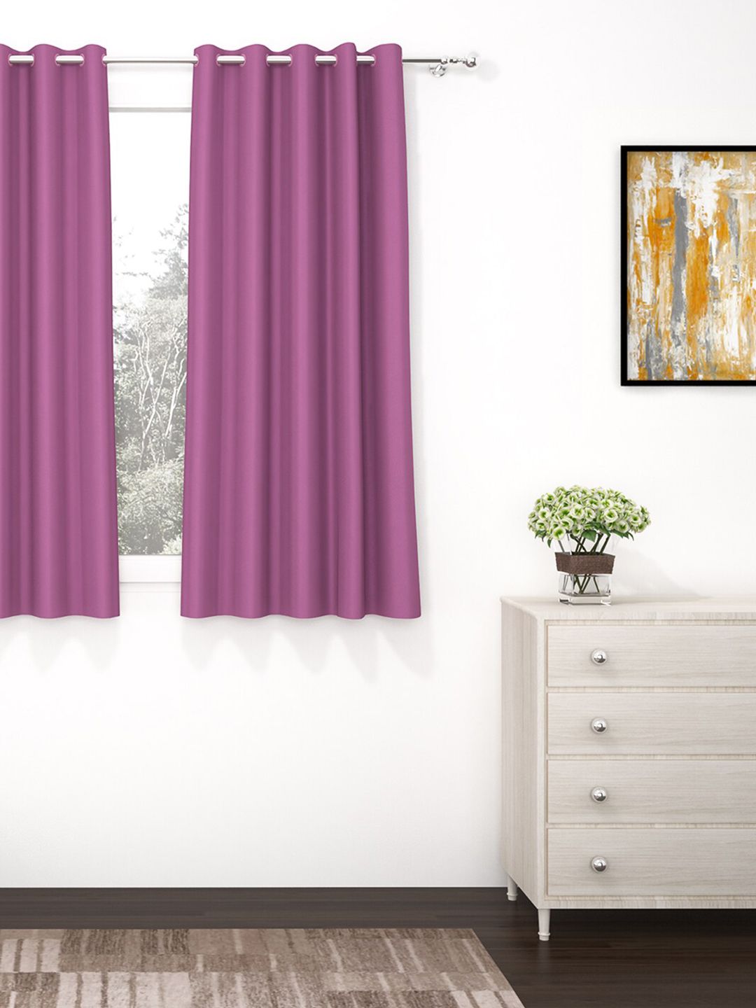 Story@home Lavender Black Out Window Curtain Price in India