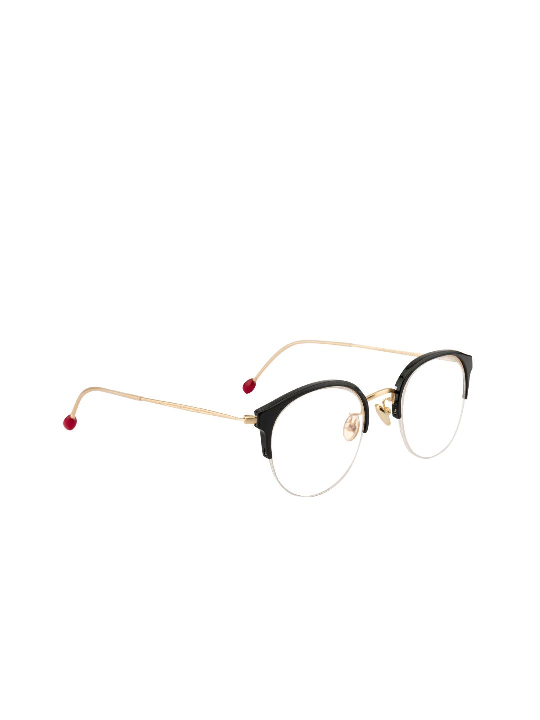 Ted Smith Women Black & Gold-Toned Full Rim Round Frames TSD-TR-9180_C10- Price in India