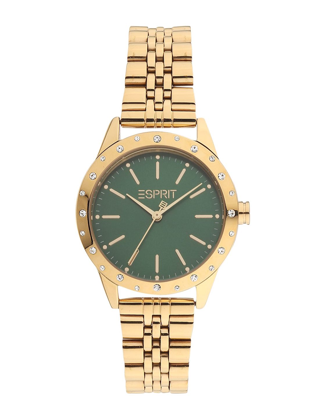 ESPRIT Women Green Embellished Dial & Gold Toned Analogue Watch - ES1L302M0075 Price in India