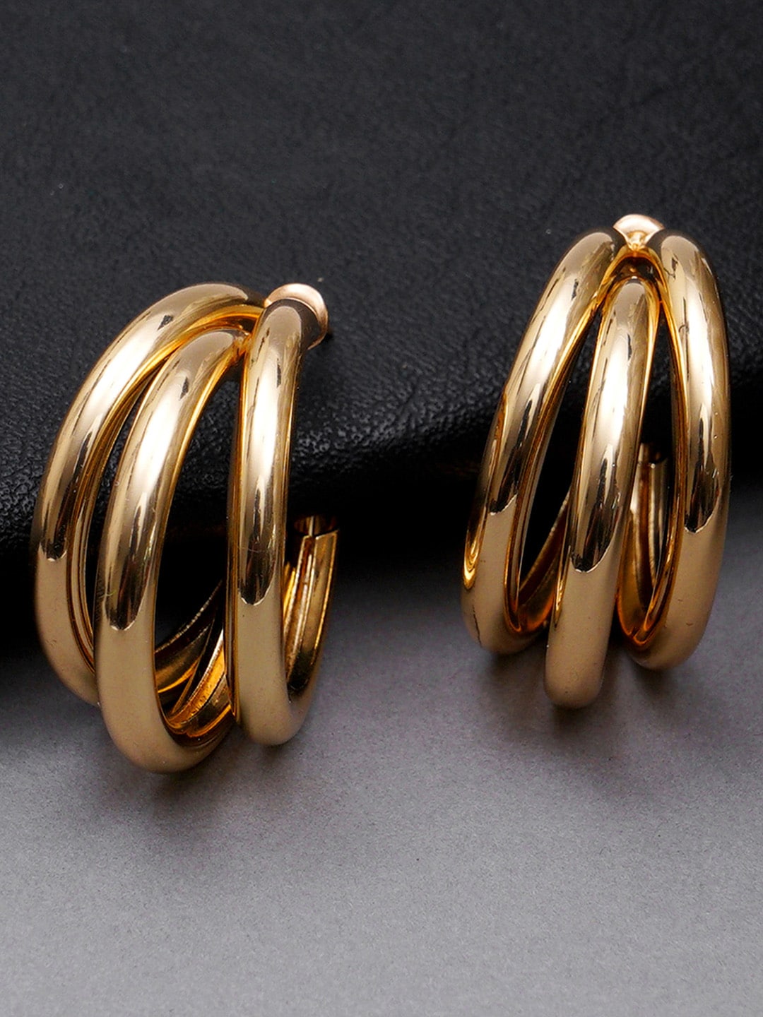 KARATCART Gold-Plated Handcrafted Hoop Earrings Price in India