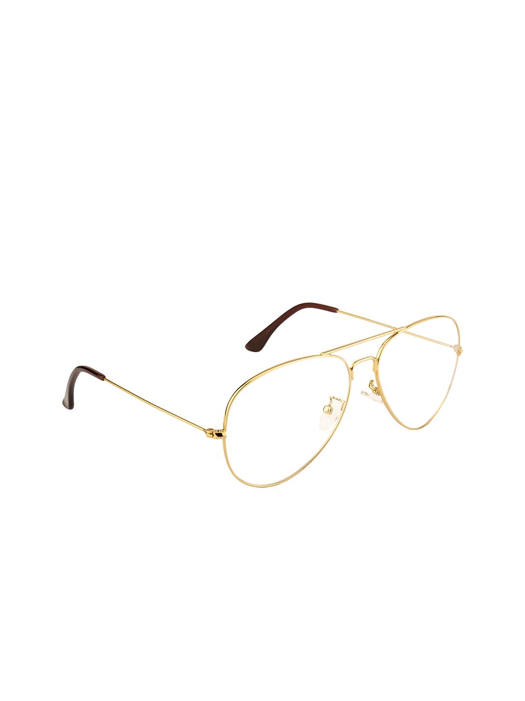 Ted Smith Adult Gold-Toned & Black Full Rim Aviator Frames Price in India