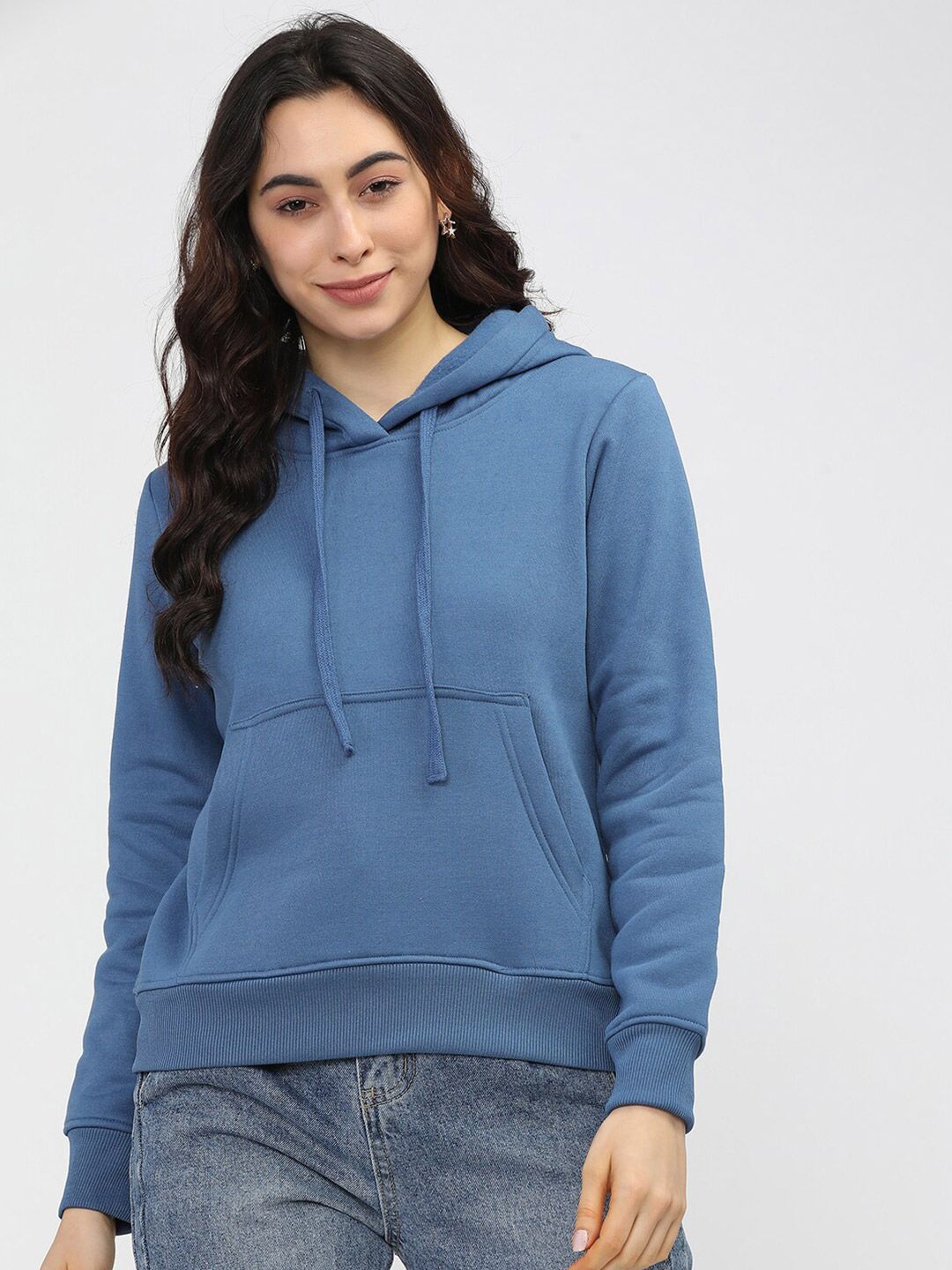 Tokyo Talkies Women Blue Hooded Sweatshirt Price in India