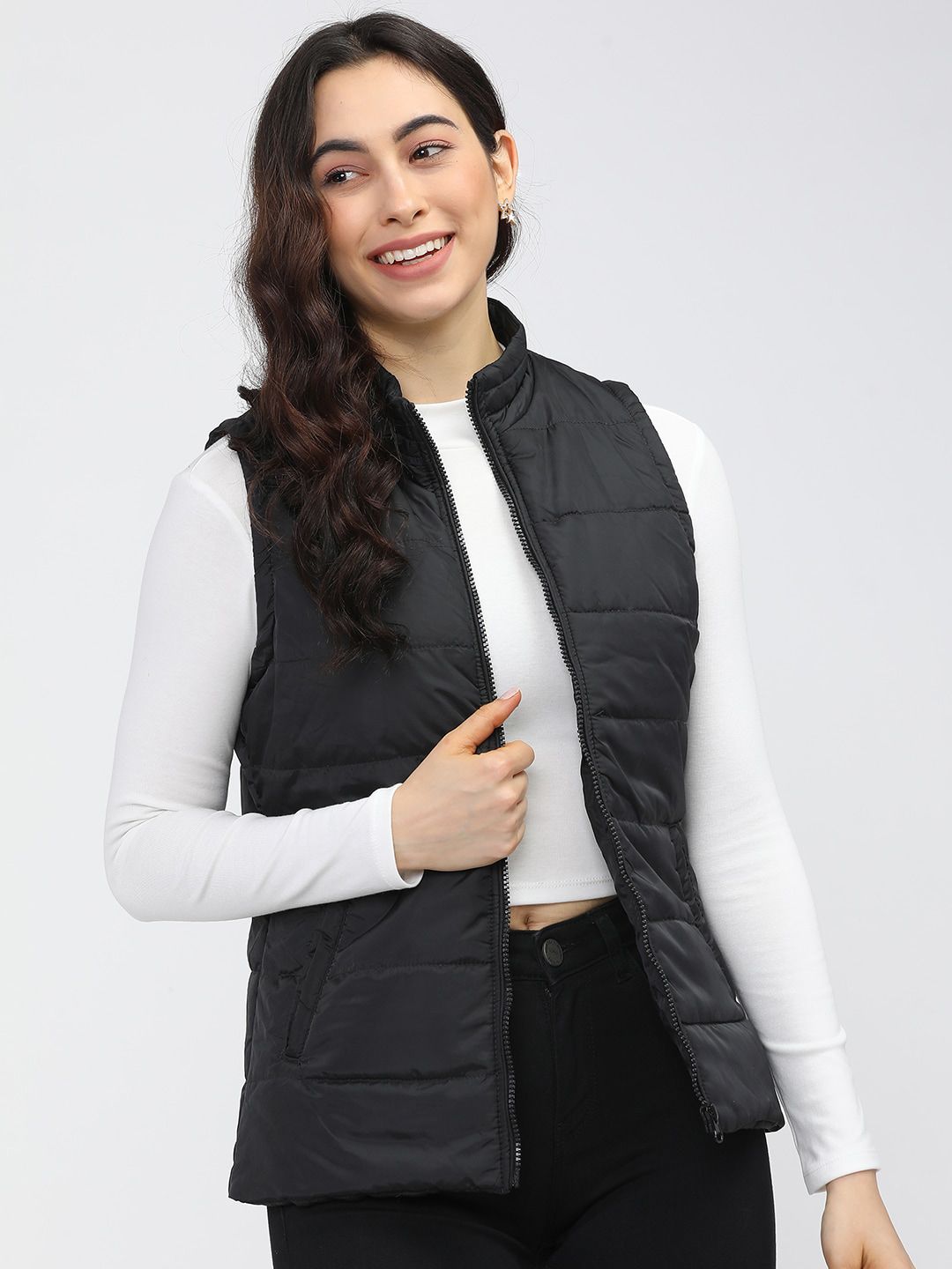 Tokyo Talkies Women Black Puffer Jacket Price in India