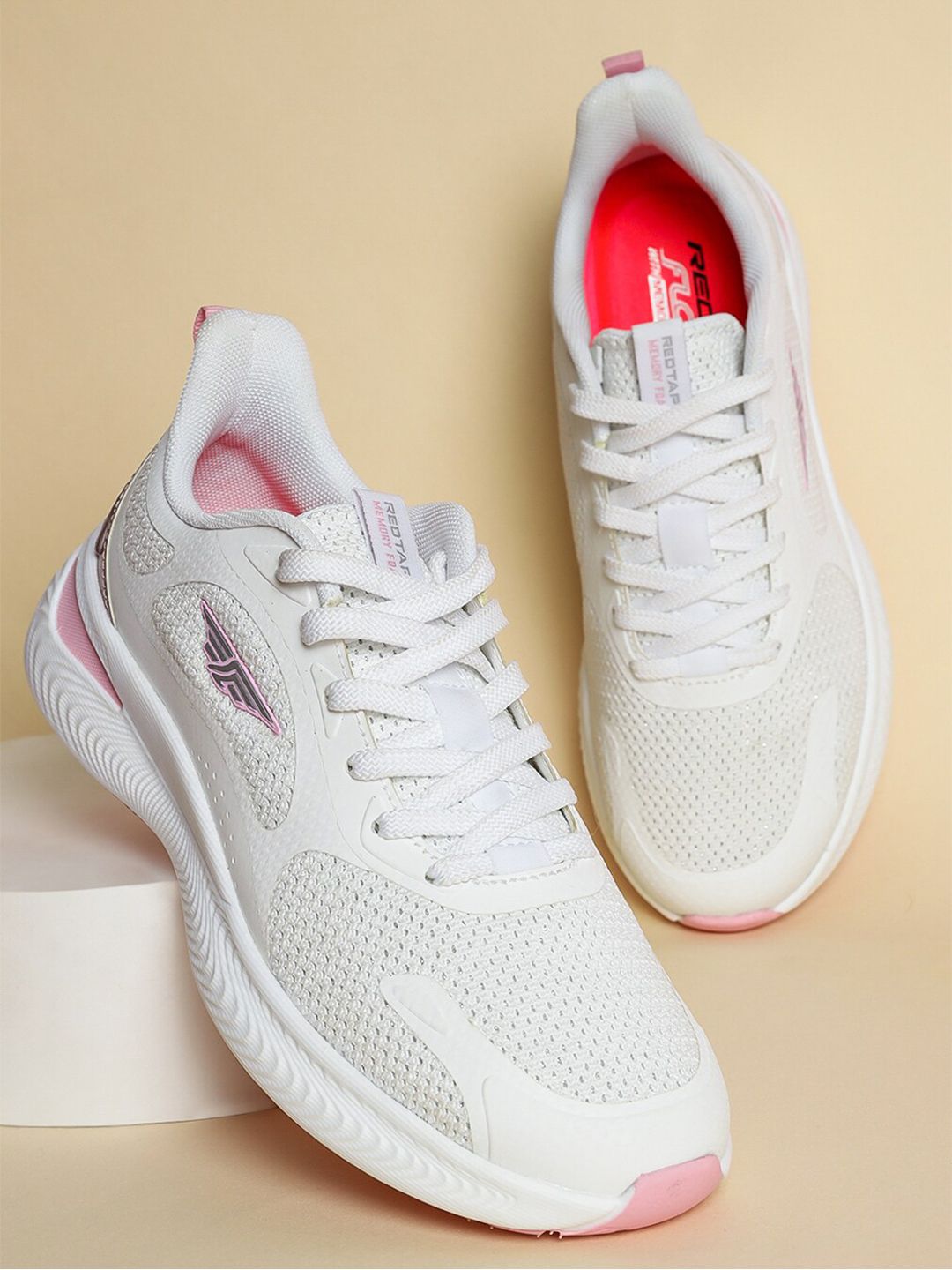 Red Tape Women White Mesh Walking Shoes Price in India