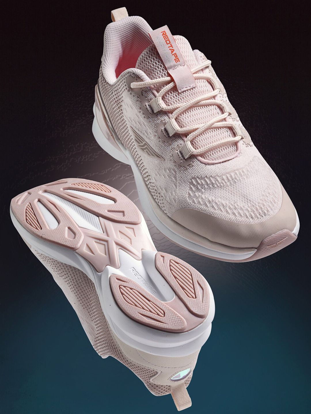 Red Tape Women Beige Mesh Walking Shoes Price in India