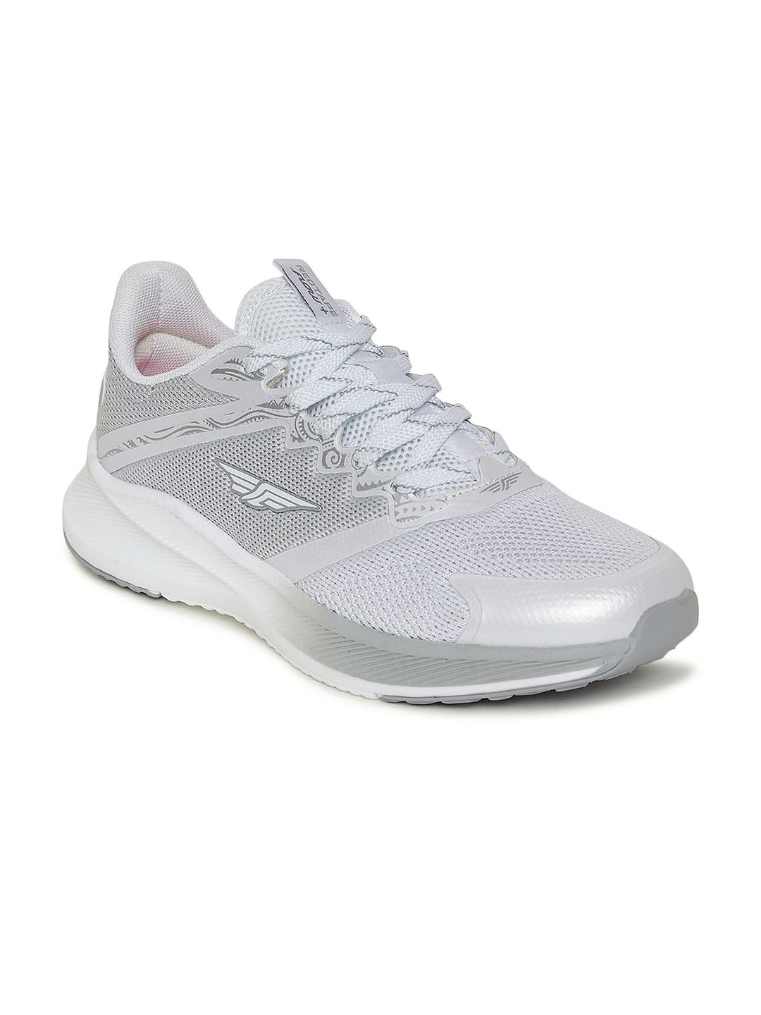 Red Tape Women White & Grey Mesh Walking Shoes Price in India