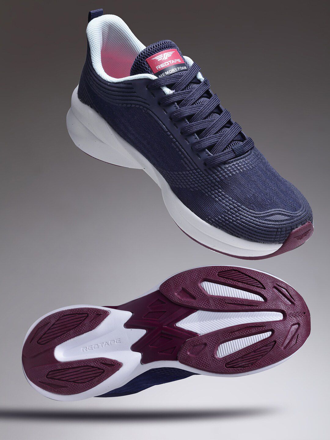Red Tape Women Navy Blue Mesh Walking Shoes Price in India