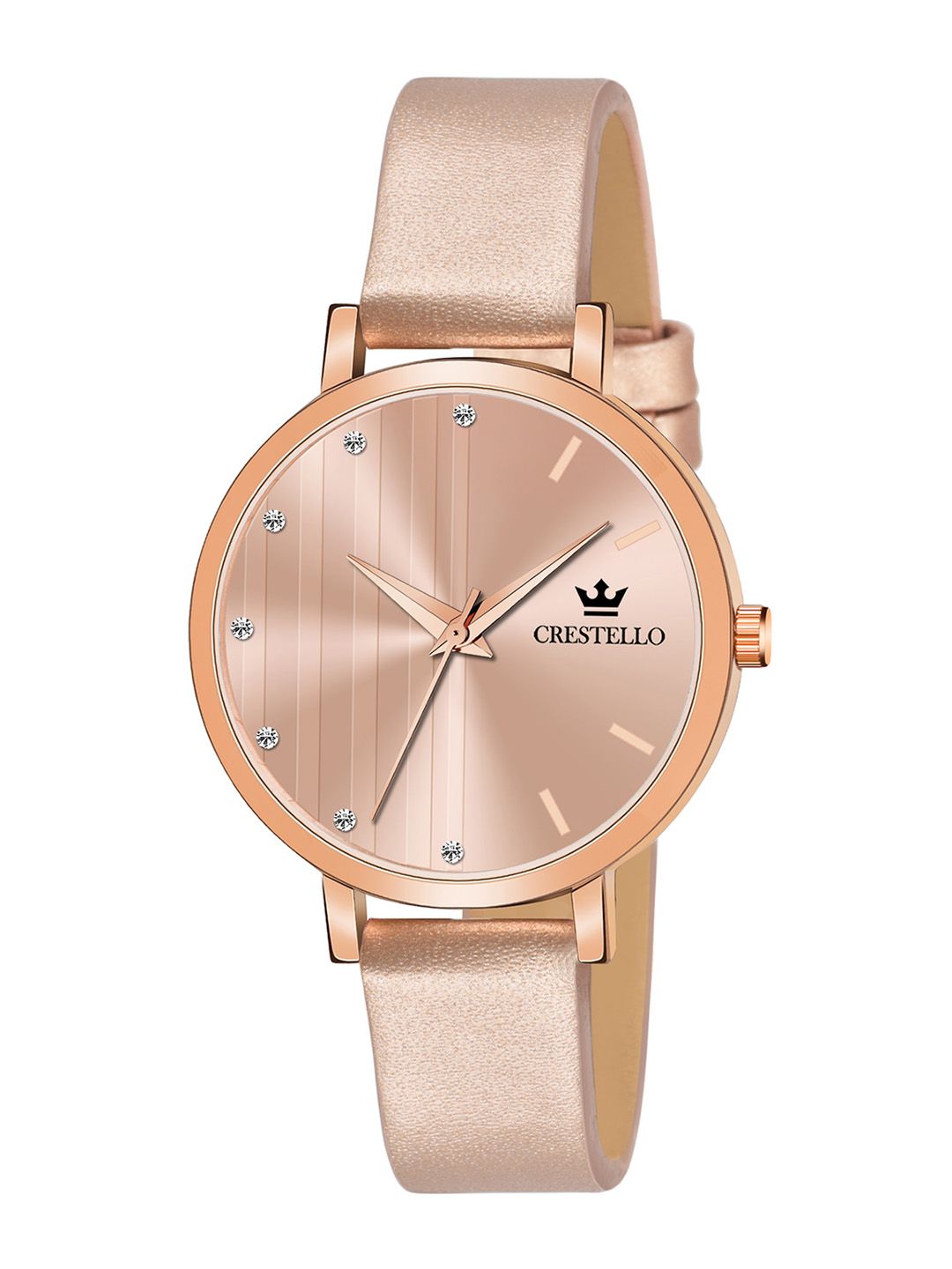 CRESTELLO Women Rose Gold-Toned Dial & Rose Gold Toned Straps Analogue Watch CR-RG103 Price in India