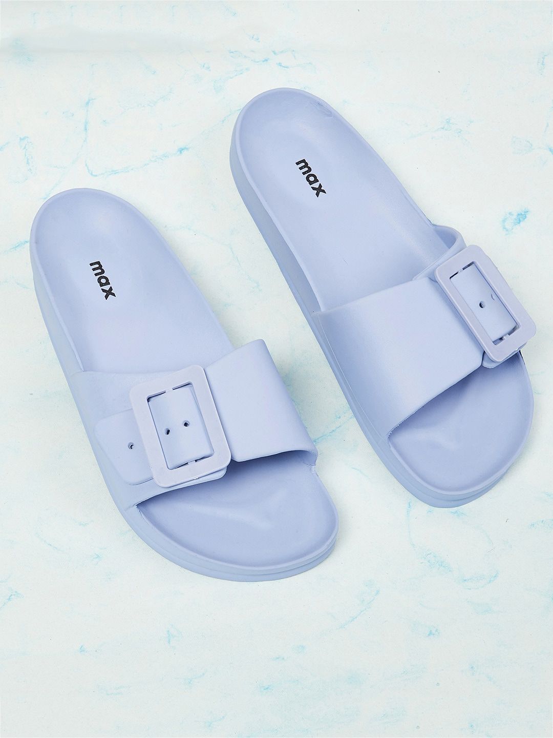 max Women Blue Sliders Price in India