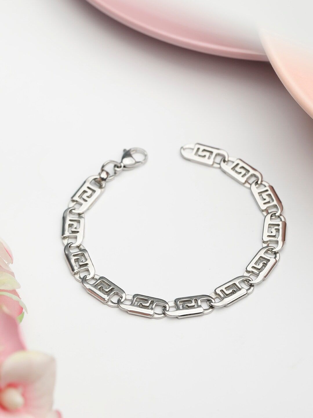 PRITA Women Silver-Plated Brass Link Bracelet Price in India