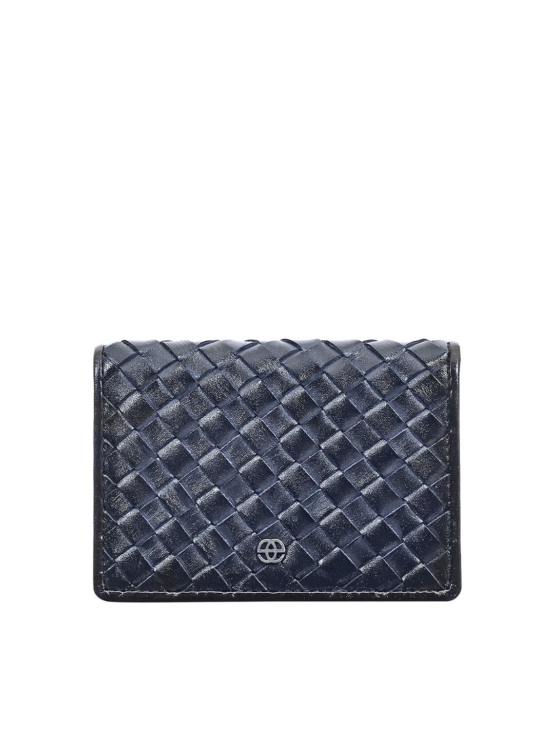 Eske Unisex Navy Blue Textured Leather Card Holder Price in India