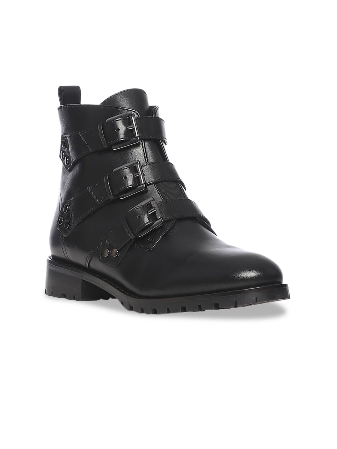 Saint G Black Multi Buckle Leather Boots Price in India