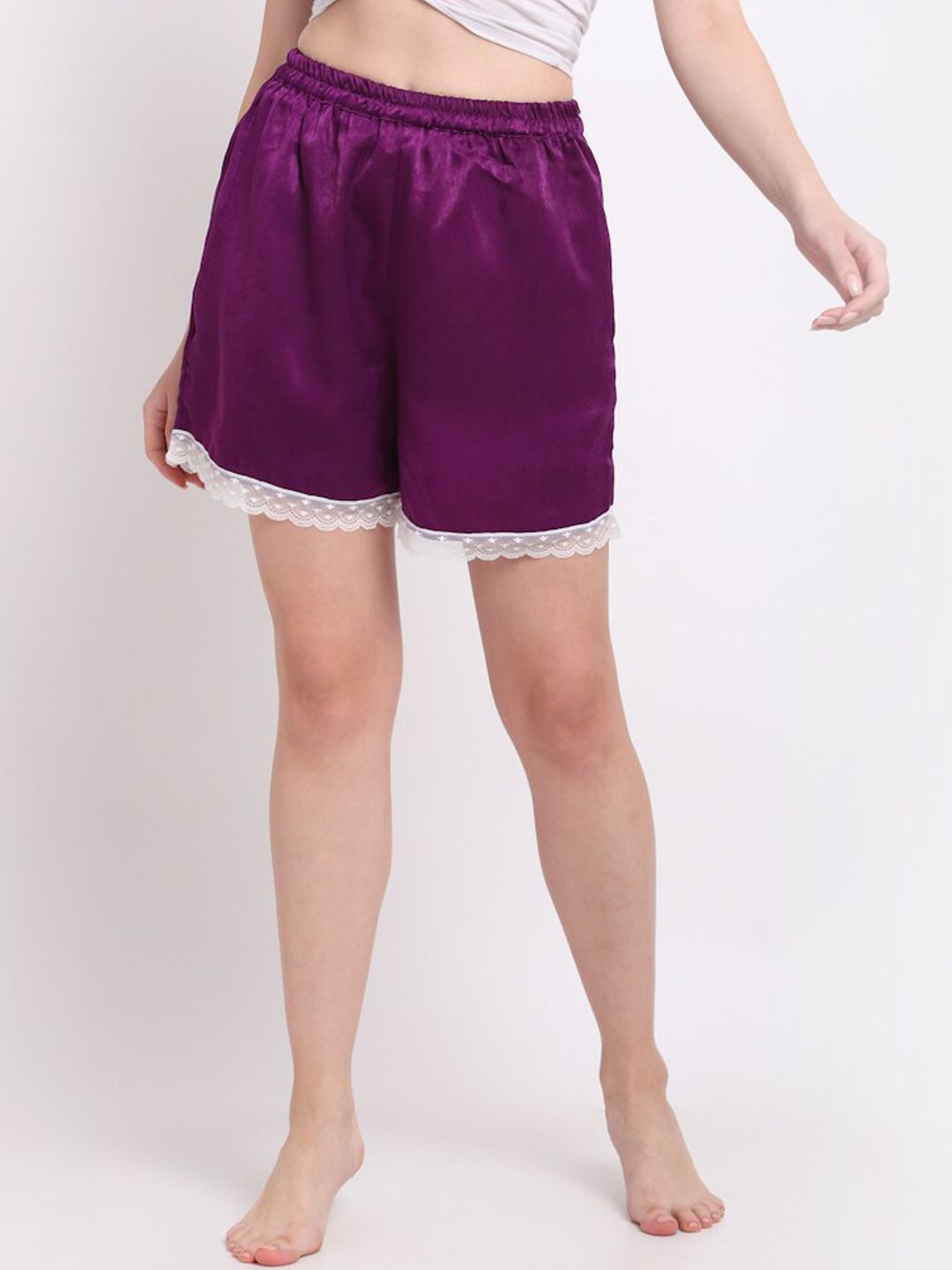 EROTISSCH Women Purple Lounge Shorts Price in India