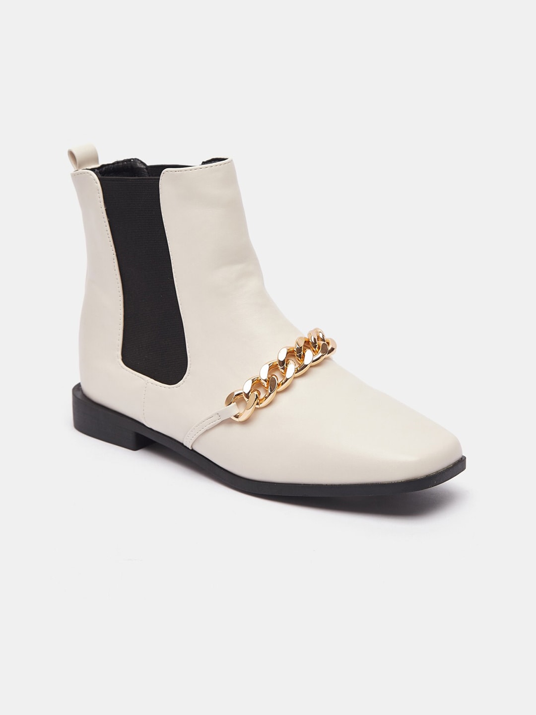 shoexpress Women White Solid  Flat Boots Price in India