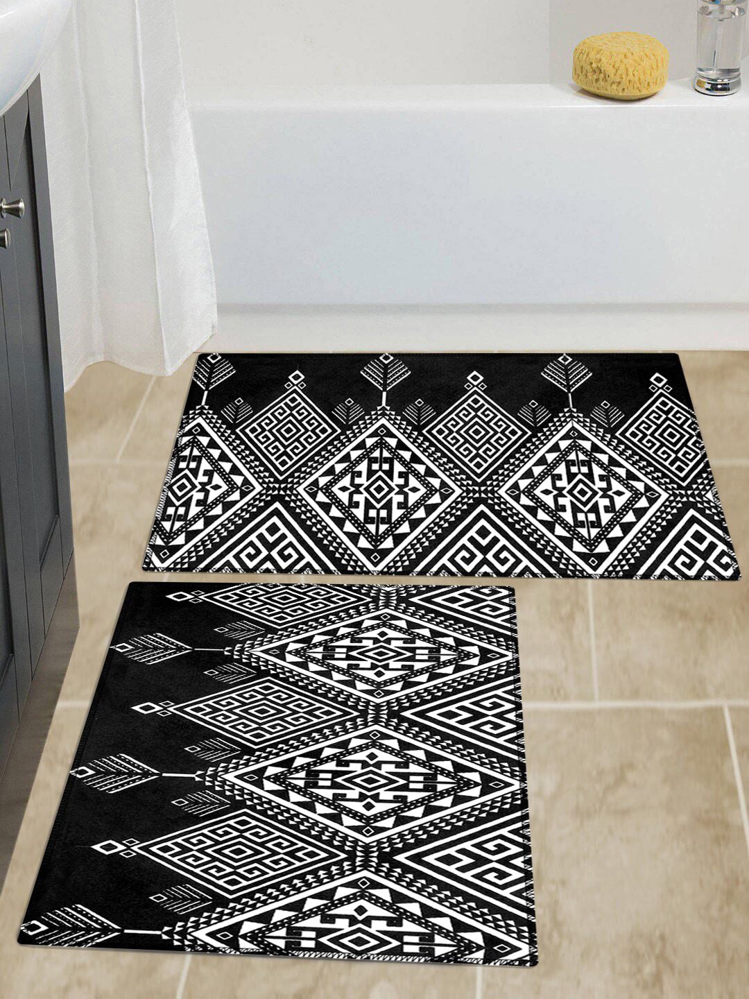 Story@home Multi Set of 2 Printed Anti Skid Doormats Price in India