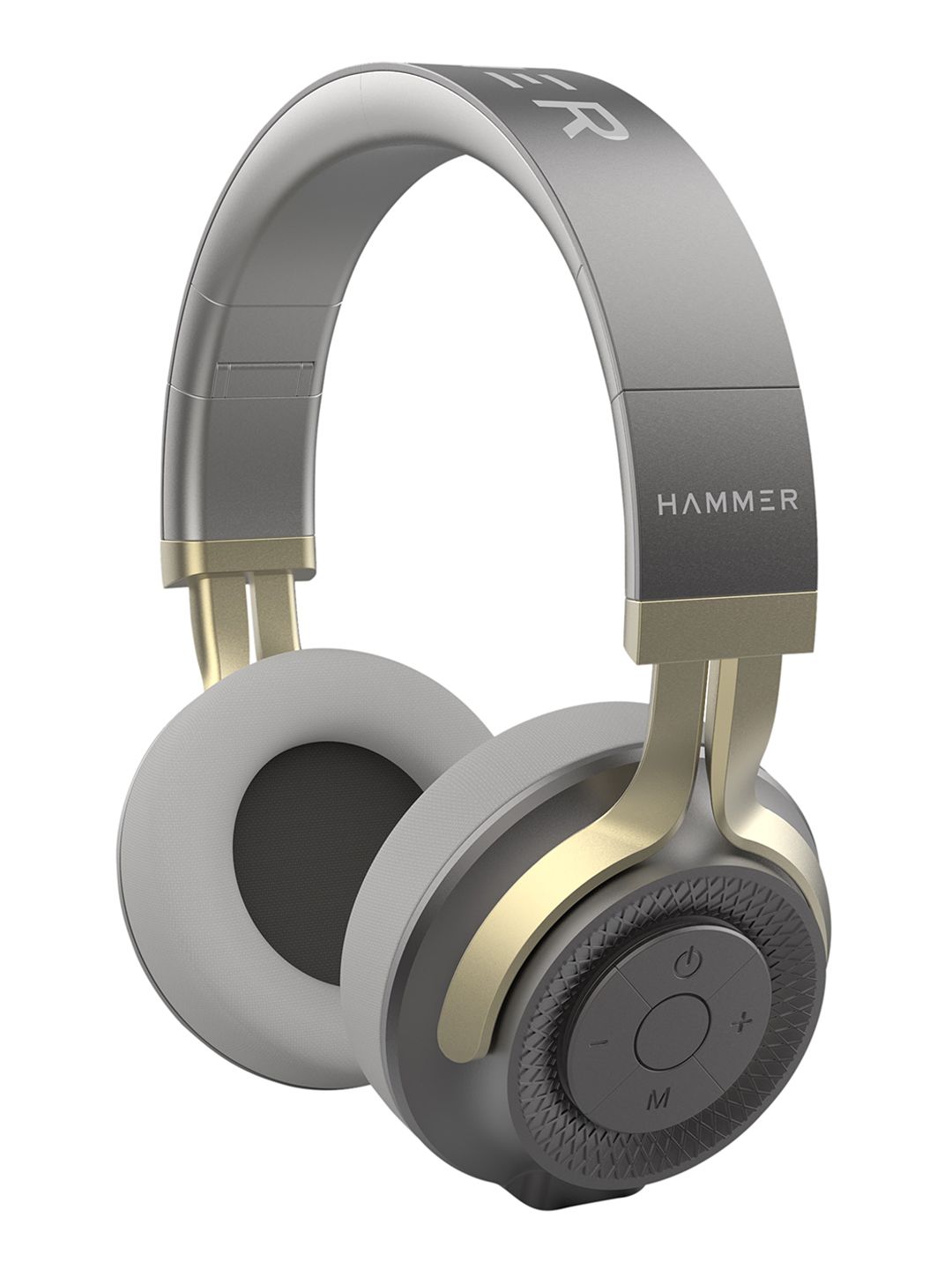 HAMMER Grey Solid Bash Over the Ear Wireless Bluetooth Headphones Price in India