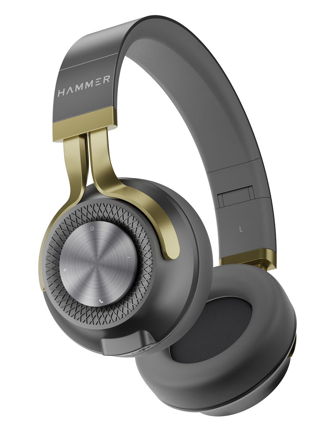 HAMMER Grey Bash 2.0 Over the ear Wireless Bluetooth Headphones with Mic