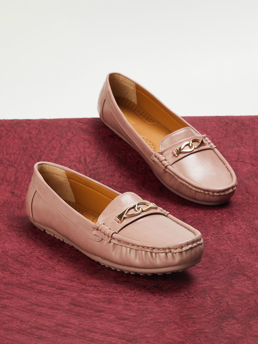 Ginger by Lifestyle Women Pink Solid Loafers Price in India