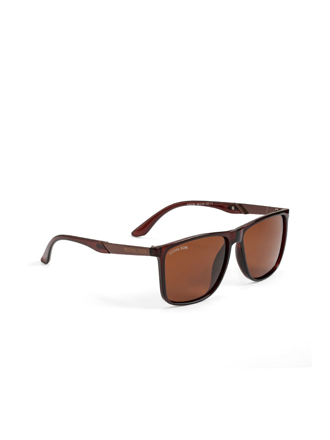 ROYAL SON Unisex Brown Lens & Brown Square Sunglasses with Polarised and UV Protected Lens Price in India