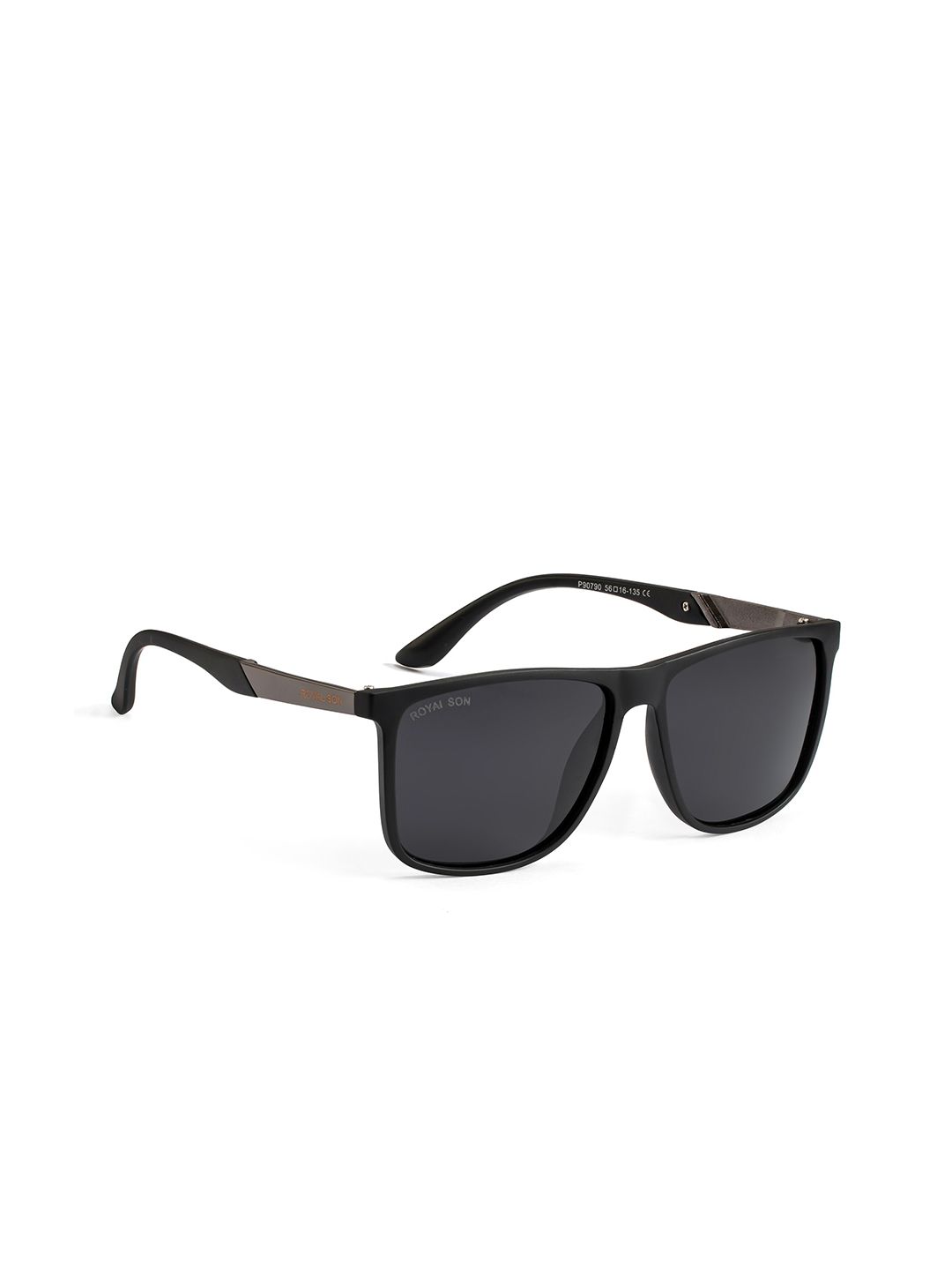 ROYAL SON Unisex Black Lens & Black Sunglasses Polarised UV Protected Lens CHI00122-C1 Price in India