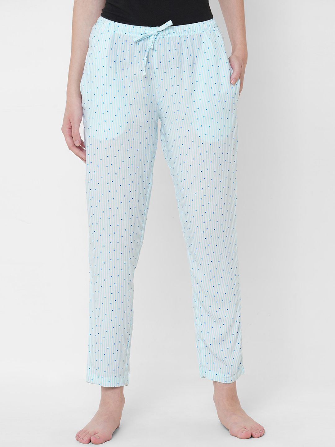 URBAN SCOTTISH Women Blue Printed Lounge Pants Price in India