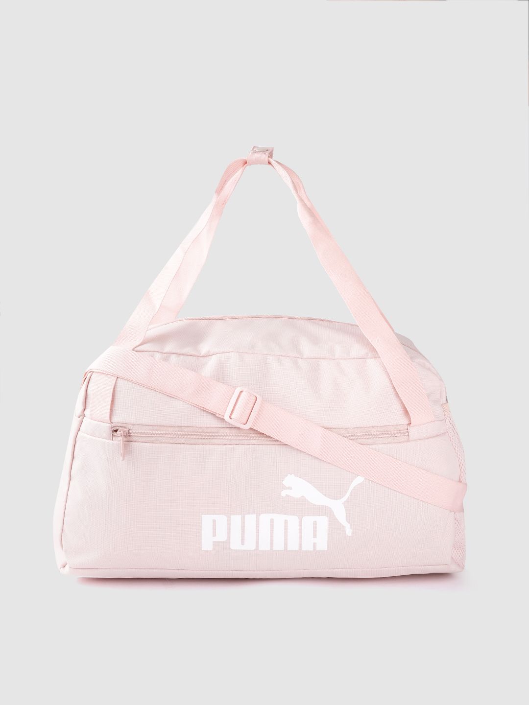 Puma Unisex Peach-Coloured & White Brand Logo Print Phase Sports Duffel Bag Price in India