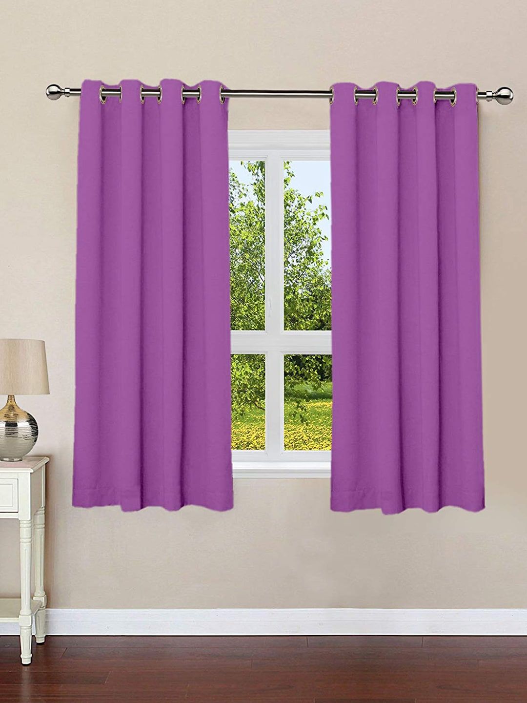 Lushomes Purple Sheer Window Curtain Price in India