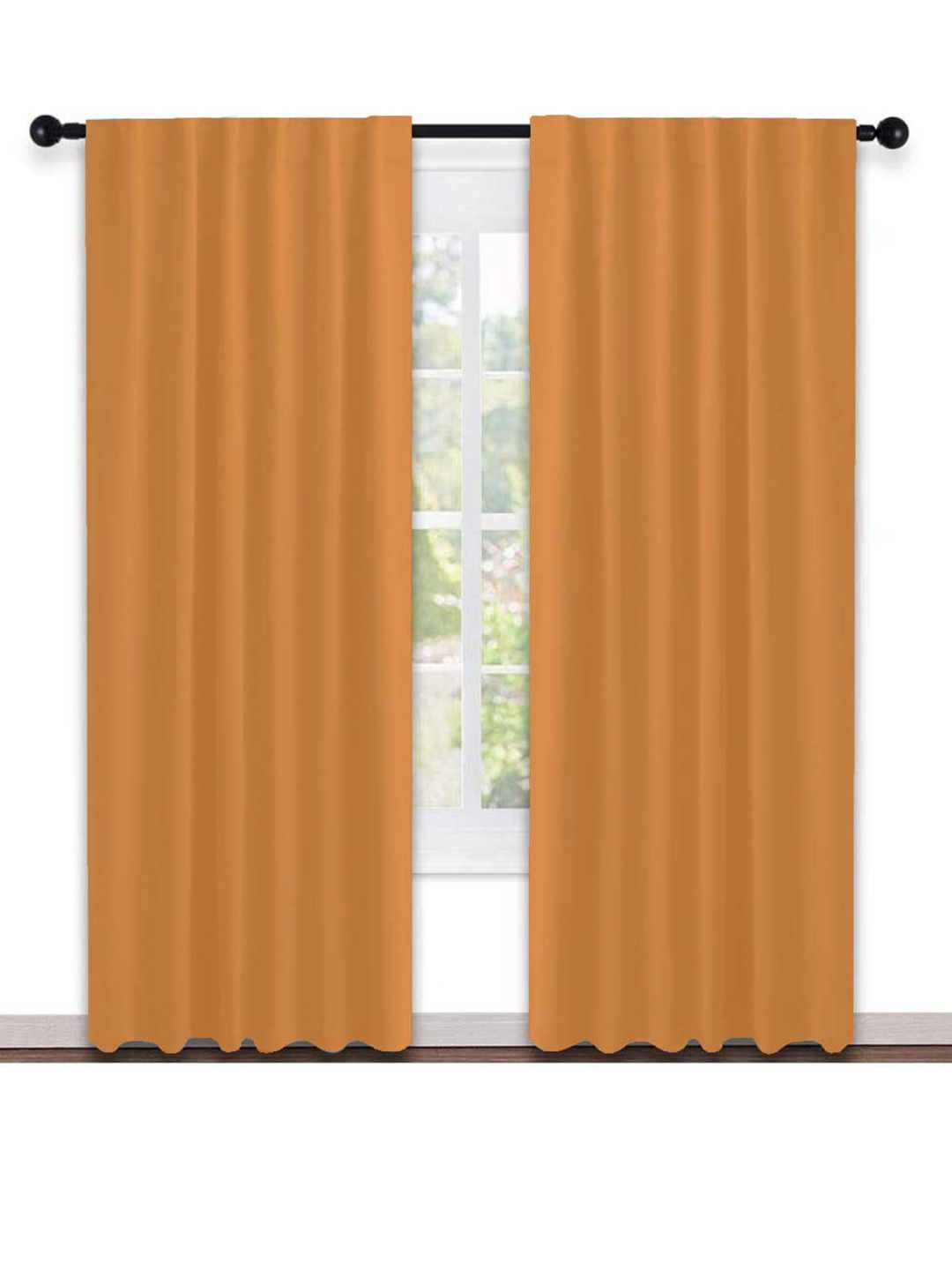 Lushomes Yellow Set of 2 Door Curtain Price in India