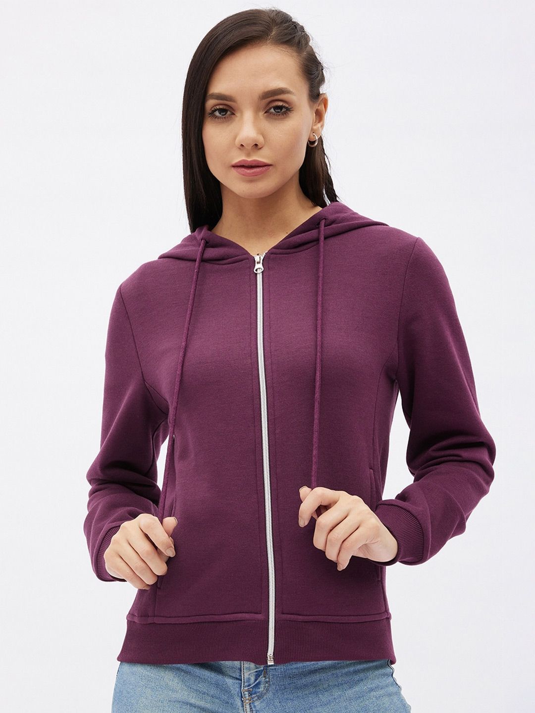 Harpa Women Burgundy Hooded Sweatshirt Price in India