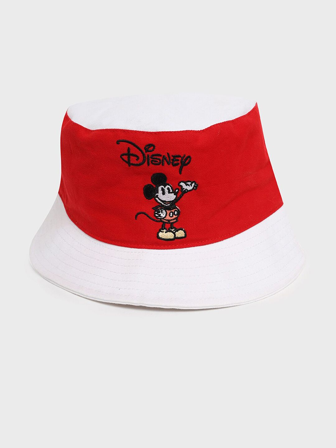 Bewakoof Red & White Mickey Mouse Cotton Bucket Hat Price in India
