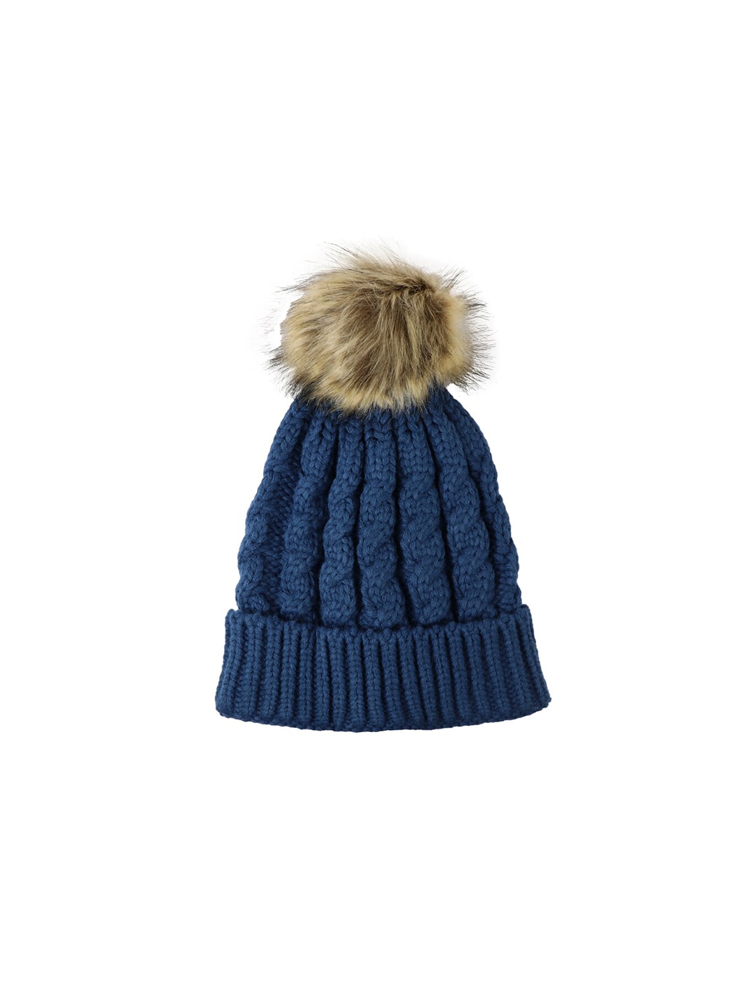 iSWEVEN Adult Blue & Tan Beanie Price in India