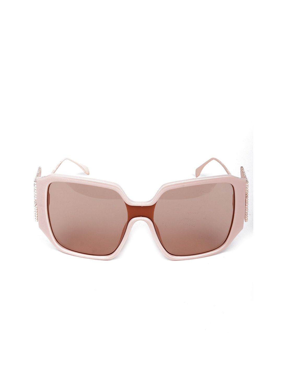 ODETTE Women Pink Lens & Pink Square Sunglasses with UV Protected Lens DIW249 Price in India