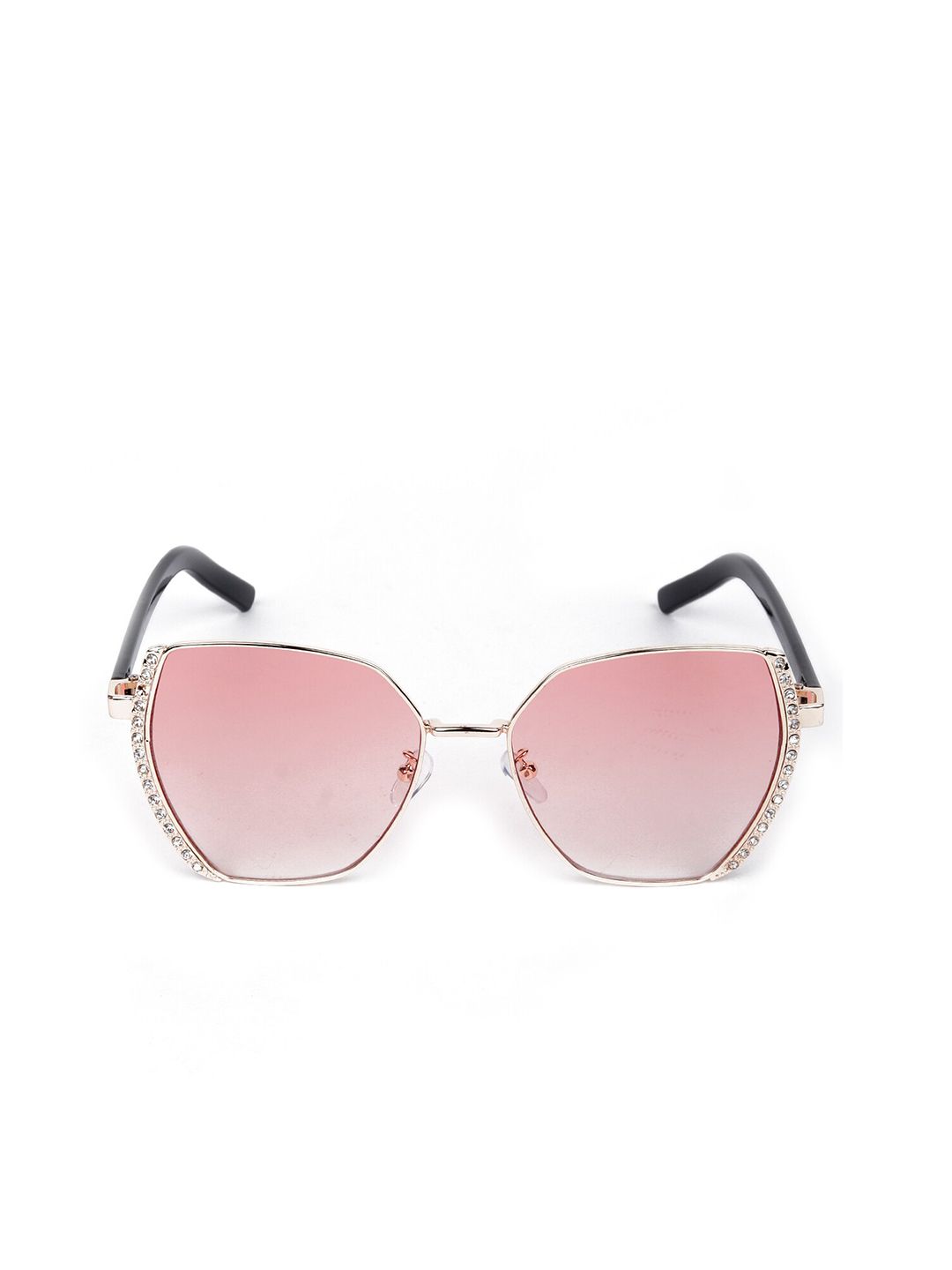 ODETTE Women Pink Lens & Gold-Toned Butterfly Sunglasses - DIW246-Pink Price in India