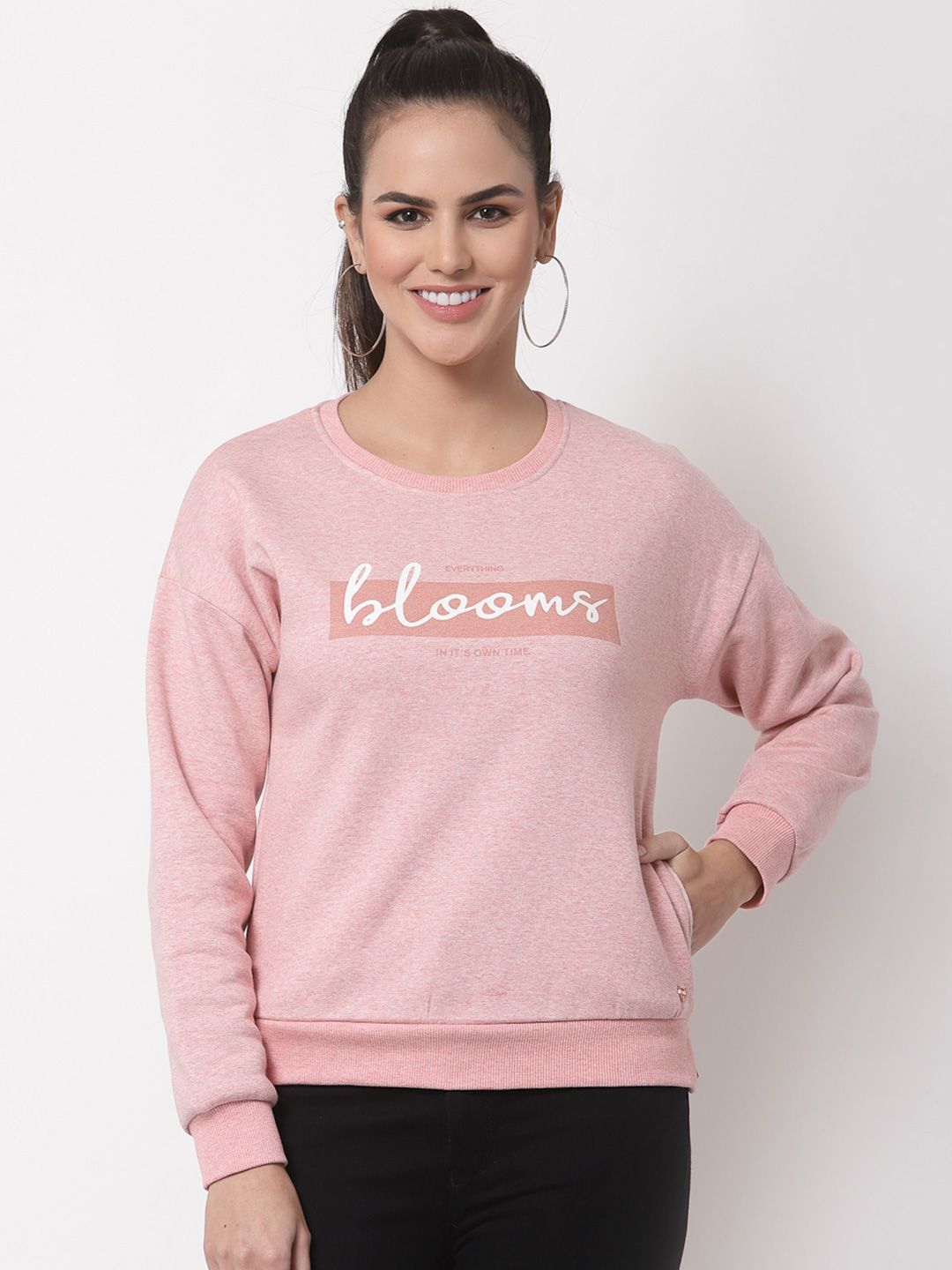 Juelle Women Pink Printed Sweatshirt Price in India