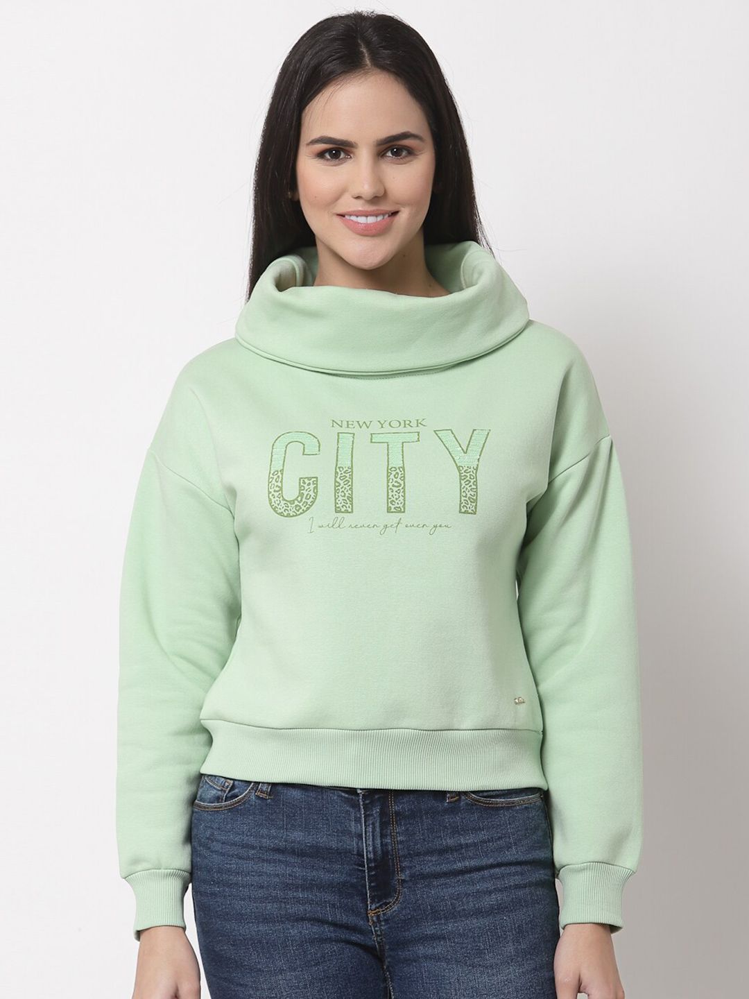 Juelle Women Green Printed Sweatshirt Price in India