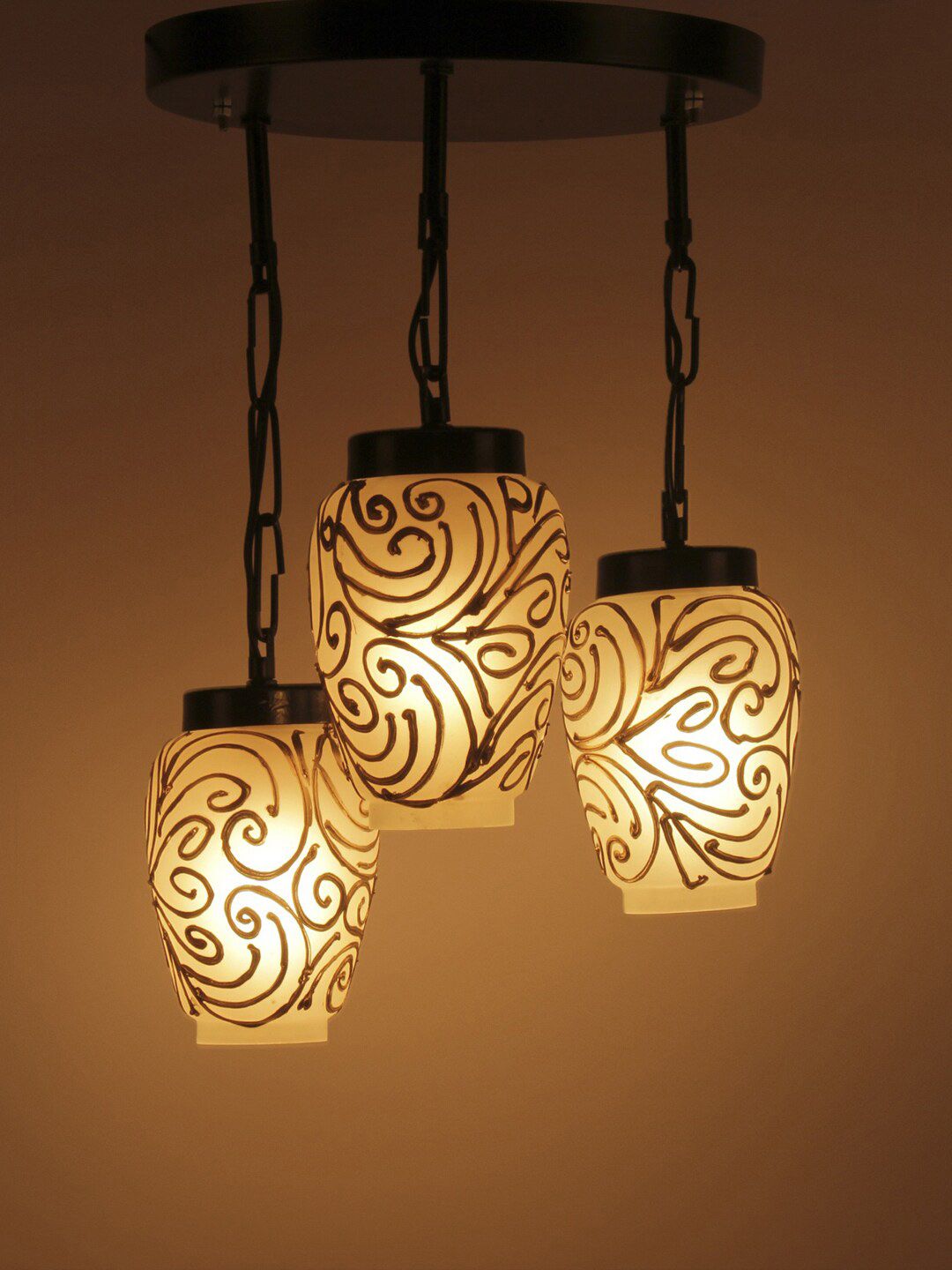 Devansh Gold Toned Mosaic Cluster Glass Ceiling Lamp Price in India