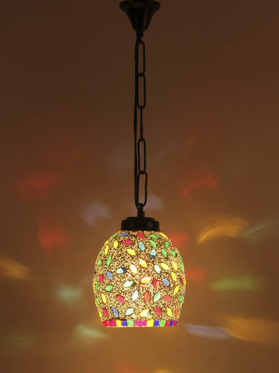 Devansh Multicoloured Mosiac Glass Hanging Lamp Price in India