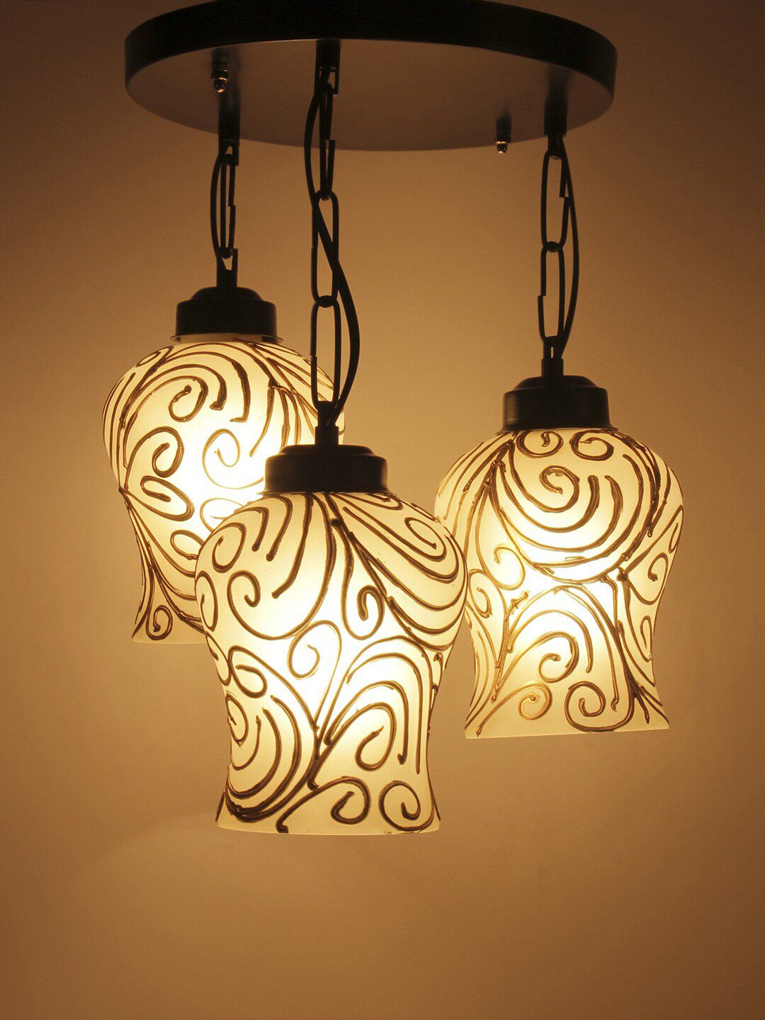 Devansh Gold-Toned Mosaic Glass Ceiling Lamp Price in India